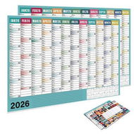 Detailed information about the product 2PCS 2026 74*52cm Wall Planner Large Wall Calendar Full Year Overview Stylish Yet Practical Design Perfect Gift Idea