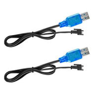 Detailed information about the product 2Pcs 3.7V Lipo USB Battery Charger SM-2P Cable, RC Toy Remote Control Car Vehicle Rechargeable Li-ion Batteries Chargers for Stunt Truck Boat