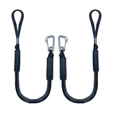 2Pcs 4FT Bungee Dock Line Boat Ropes for Docking Line Mooring Rope with Stainless Steel Clip Accessories for Boats