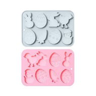 Detailed information about the product 2PCS 8-Cavity Mini Easter Silicone Molds with Bunny and Easter Egg Shaped, Bunny Molds andEgg Molds for Chocolate, Candy, Gummy, Wax Melt