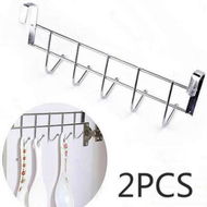 Detailed information about the product 2PCS Bathroom Kitchen Hat Towel Stainless Steel Hanger Over Door Hanging Rack Holder Five Hooks