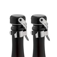 Detailed information about the product 2PCS Champagne Wine Bottle Stoppers Stainless Steel with Food Grade Silicone, Leak Proof Keep Fresh Reusable Saver (2 PCS Silverï¼‰