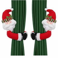 Detailed information about the product 2Pcs Christmas Curtain Buckle Tieback, Santa Curtain Tiebacks Holdback Fastener Buckle Clamp Window Decorations Home Holiday Decor 2025