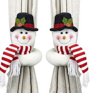 Detailed information about the product 2Pcs Christmas Curtain Buckle Tieback, Snowman Curtain Tiebacks Holdback Fastener Buckle Clamp Window Decorations Home Holiday Decor 2025