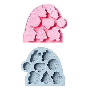 2pcs Christmas Silicone Bake Chocolate Molds,3D Baking Trays for Chocolate Cake,Sugar Jelly,Cake Decorating,Ice Cube Decoration Tool