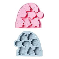 Detailed information about the product 2pcs Christmas Silicone Bake Chocolate Molds,3D Baking Trays for Chocolate Cake,Sugar Jelly,Cake Decorating,Ice Cube Decoration Tool
