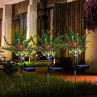 Detailed information about the product 2pcs Christmas Solar Garden Lights Tree Outdoor Multi-Color Changing LED Stake Lights Flower