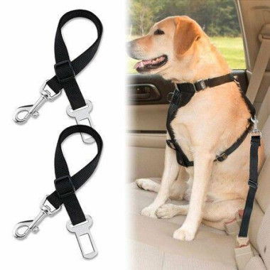2Pcs Dog Leash Seat Belt Safety Lead With Swivel Clip And Adjustable Length For PetsSeatbelt Harness For All Vehicles