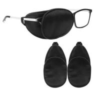 Detailed information about the product 2Pcs Eye Patches for Men Women, Eye Patch for Glasses Silk Patch for Lazy Eye Amblyopia Strabismus and After Surgery, Black