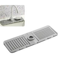 Detailed information about the product 2Pcs Faucet Mat for Kitchen Sink, Premium Silicone Splash Guard with Fast Drying Properties, Grey