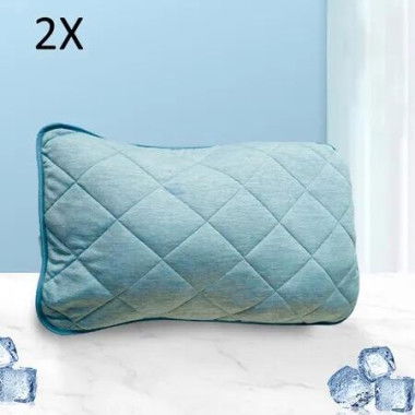 2Pcs Ice Silk Fabric Cool Summer Chill Pillowcase Pillow Cover 48cmx74cm