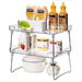 2PCS Kitchen Stackable Shelves,Cabinet Storage Shelf Rack,Foldable Countertop Shelf Organizer for Kitchen,Bedroom and Bathroom. Available at Crazy Sales for $14.99