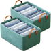 2Pcs Multi-functional Folding Wardrobe, Closet Clothes Organizer Storage Box Steel Frame with Handle, Stackable Shelf Storage Baskets (Green). Available at Crazy Sales for $14.95