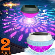 Detailed information about the product 2pcs Pool Lighting Underwater,RGB Color Changing Light Solar,LED Floating Underwater Lamp IPX6 Waterproof For Pool Decoration