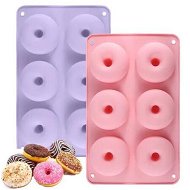 Detailed information about the product 2pcs Silicone Donut Mold Non-Stick Silicone Doughnut Pan Set, Heat Resistant, Make Donut Cake Biscuit Bagels,Purple+Pink