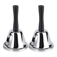 Detailed information about the product 2Pcs Silver Steel Hand Bell, Steel Call Bell for Wedding, Men, Women, Dinner Bells for Food Line, Classroom Bells for Inside, Ringing, Silver