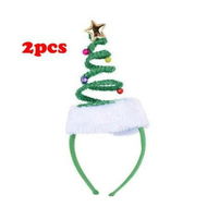 Detailed information about the product 2PCS Springy Christmas Tree Headband One Size Fits Most