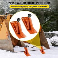 Detailed information about the product 2pcs Tractor Bucket Protector Ski Edge Tamer Protector Snow Removal Orange