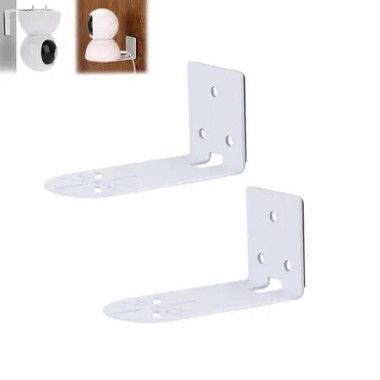 2PCS Wall Mount Camera Shelf, Metal Small Wall Shelf with Adhesive,Universal Small Floating Shelf for Security Cameras, Speakers