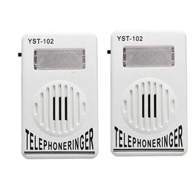 2Pcs White Telephone Ringer Amplifier Bell Extra-Loud Telephone/Phone Ringer Use Safety Small in Size, Landline Phones,Telephones and Accessories