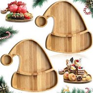 Detailed information about the product 2Pcs Wooden Tray Cartoon Christmas Hat Shape Wooden Storage Plate Wooden Food Serving Plate Sushi Plate
