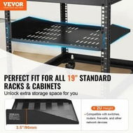 Detailed information about the product 2U Server Rack Shelf 16'/406 mm Depth Vented Rack Mount Shelf with Tray