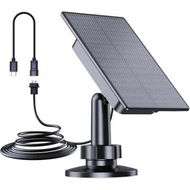 Detailed information about the product 2W Solar Panel USB Charger for Security Camera CCTV 360 Adjustable Stand Outdoor Panel Compatible Blink Cam TypeC port 3M cable