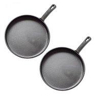 Detailed information about the product 2X 26cm Round Cast Iron Frying Pan Skillet Griddle Sizzle Platter