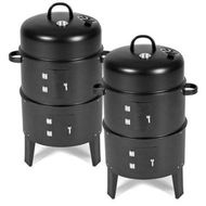 Detailed information about the product 2X 3 In 1 Barbecue Smoker Outdoor Charcoal BBQ Grill Camping Picnic Fishing