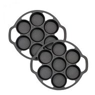 Detailed information about the product 2X 32cm Cast Iron Takoyaki Fry Pan Octopus Balls Maker 7 Hole Cavities Grill Mold