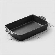 Detailed information about the product 2X 38cm Cast Iron Rectangle Bread Cake Baking Dish Lasagna Roasting Pan