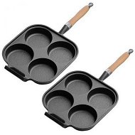Detailed information about the product 2X 4 Mold Cast Iron Breakfast Fried Egg Pancake Omelette Fry Pan