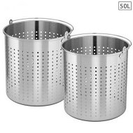 Detailed information about the product 2x 50L 18/10 Stainless Steel Perforated Stockpot Basket Pasta Strainer With Handle.