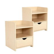 Detailed information about the product 2X Bedside Table Side Storage Cabinet Nightstand Bedroom 1 Drawer 2 Shelf LARK OAK