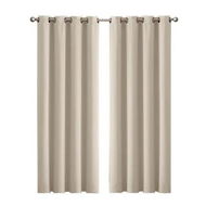 Detailed information about the product 2x Blockout Curtains Panels 3 Layers Beige