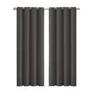 Detailed information about the product 2x Blockout Curtains Panels 3 Layers Charcoal CD1003-132X213-GR