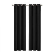 Detailed information about the product 2x Blockout Curtains Panels 3 Layers Eyelet Room Darkening 132x160cm Black