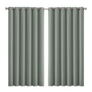 Detailed information about the product 2x Blockout Curtains Panels 3 Layers Eyelet Room Darkening 240x230cm Grey