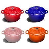 Detailed information about the product 2X Cast Iron 24cm Enamel Porcelain Stewpot Casserole Stew Cooking Pot With Lid Red