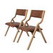 2x Dining Chairs Foldable PU Brown. Available at Crazy Sales for $189.95