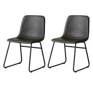 Detailed information about the product 2x Dining Chairs Kitchen Table Black