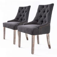 Detailed information about the product 2X French Provincial Dining Chair Oak Leg AMOUR BLACK