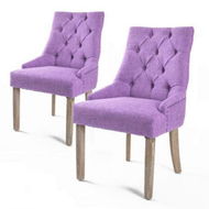 Detailed information about the product 2X French Provincial Dining Chair Oak Leg AMOUR VIOLET