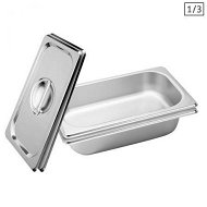 Detailed information about the product 2x Gastronorm GN Pan Full Size 1/3 GN Pan 6.5cm Deep Stainless Steel Tray With Lid.