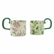 Detailed information about the product 2X High-Fired Ceramic Porcelain Mug Set with Lid 400ml Vintage Floral Tea Spoon GREEN