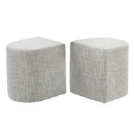Detailed information about the product 2X Ottoman Stool Linen Fabric Footstool Foot Rest Pouffe Pouf Seat - Cream Grey