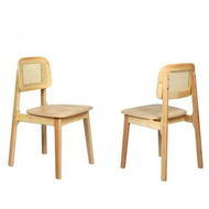 Detailed information about the product 2x Rattan Dining Chair Wooden Kitchen Chair