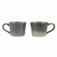 Detailed information about the product 2X Reactive Glazed Ceramic Organic Coffee Mug 350ml Natural EARTHY GREY BLUE