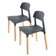 Detailed information about the product 2X Retro Belloch Stackable Dining Cafe Chair BLACK