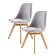 Detailed information about the product 2X Retro Dining Cafe Chair Padded Seat GREY